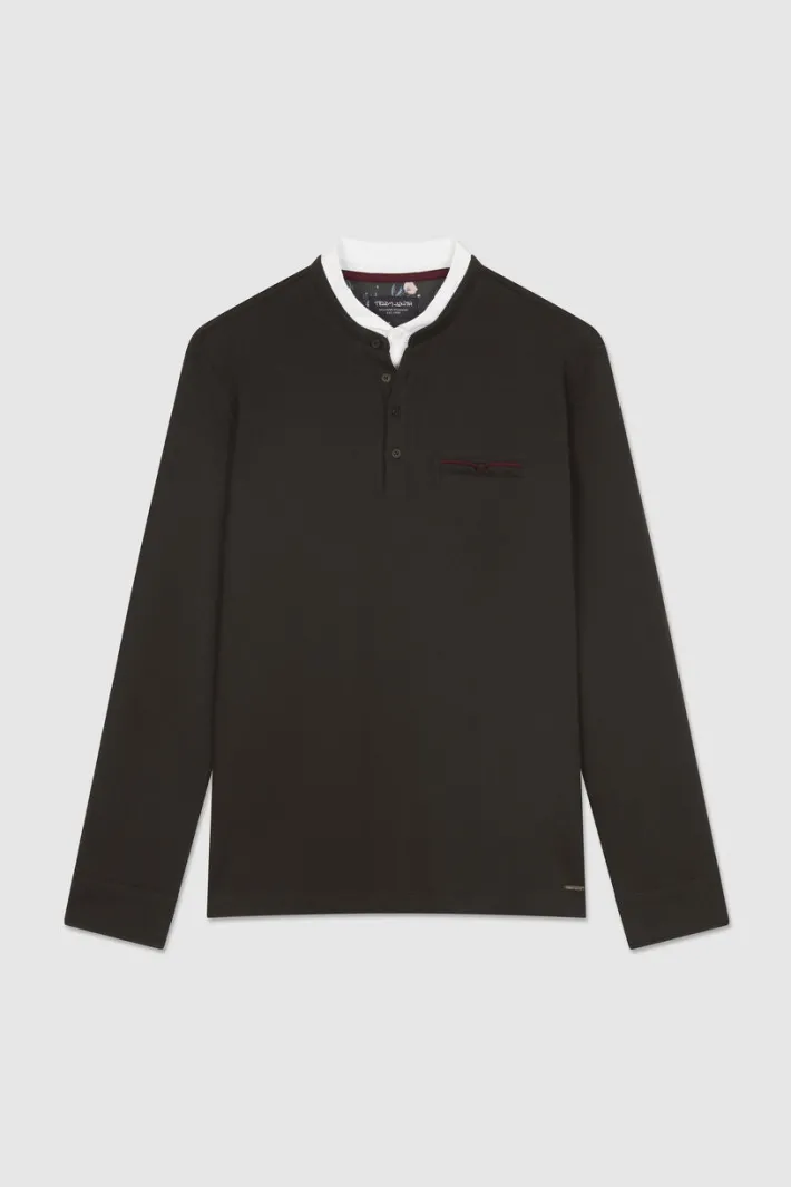 Teddy Smith Polo jacquard coton GAREL ML CHARBON Sale