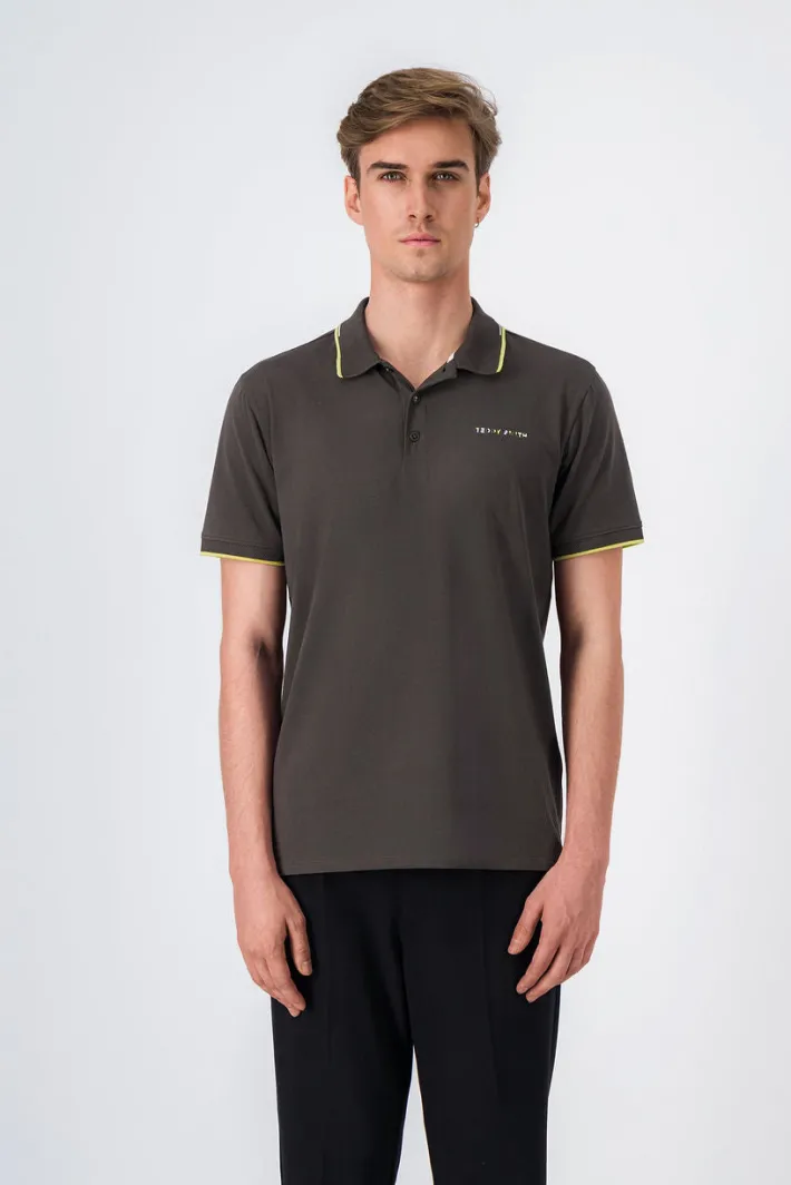 Teddy Smith Polo jersey manches courtes P-REX MC MINERAL KAKI MINERALKAKI Store