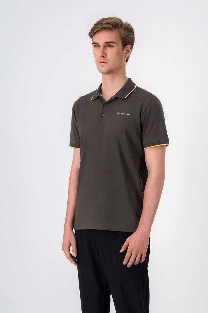 Teddy Smith Polo jersey manches courtes P-REX MC MINERAL KAKI MINERALKAKI Store