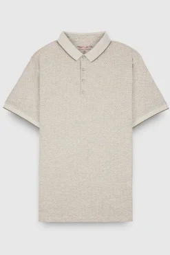 Teddy Smith Polo piqué imprimé manches courtes PASY 2 MC BLANC IVOIRE/BEIGE Flash Sale