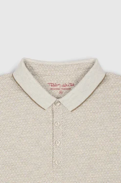 Teddy Smith Polo piqué imprimé manches courtes PASY 2 MC BLANC IVOIRE/BEIGE Flash Sale