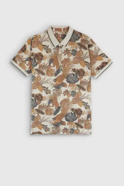 Teddy Smith Polo piqué imprimé manches courtes PASY 2 MC BLANC IVOIRE CHINE/MOTIF BLANCIVOIRECHINE/MOTIF Hot