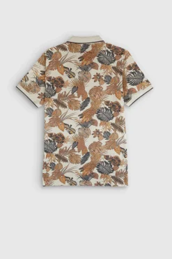Teddy Smith Polo piqué imprimé manches courtes PASY 2 MC BLANC IVOIRE CHINE/MOTIF BLANCIVOIRECHINE/MOTIF Hot