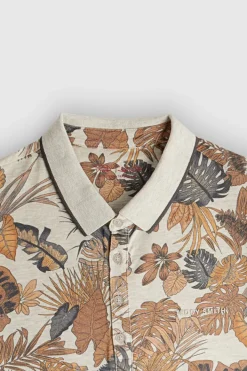 Teddy Smith Polo piqué imprimé manches courtes PASY 2 MC BLANC IVOIRE CHINE/MOTIF BLANCIVOIRECHINE/MOTIF Hot