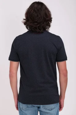 Teddy Smith Polo piqué imprimé manches courtes PASY 2 MC TOTAL NAVY/MICRO PRINT 2 TOTALNAVY/MICROPRINT2 Best Sale
