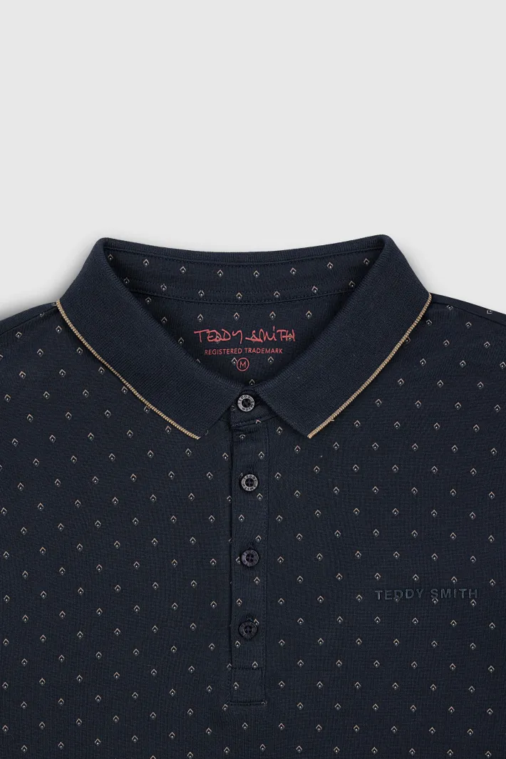 Teddy Smith Polo piqué imprimé manches courtes PASY 2 MC TOTAL NAVY/MICRO PRINT 2 TOTALNAVY/MICROPRINT2 Best Sale