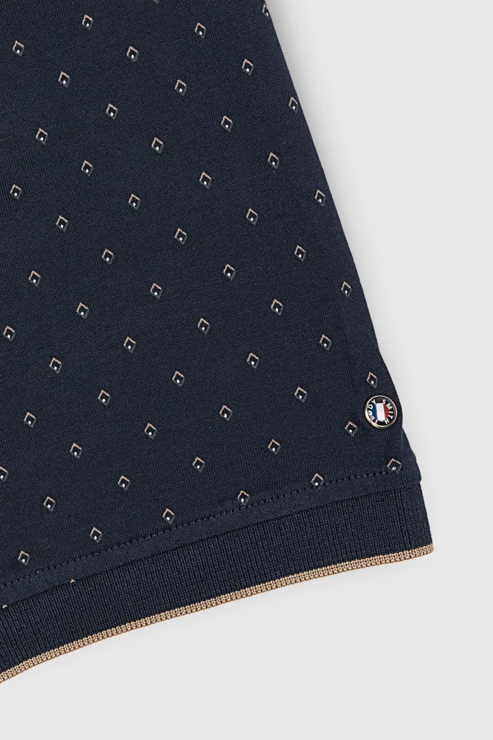 Teddy Smith Polo piqué imprimé manches courtes PASY 2 MC TOTAL NAVY/MICRO PRINT 2 TOTALNAVY/MICROPRINT2 Best Sale