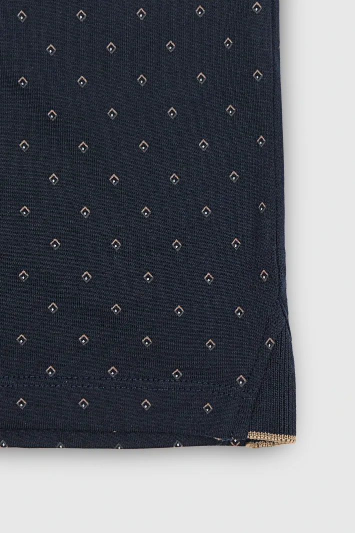Teddy Smith Polo piqué imprimé manches courtes PASY 2 MC TOTAL NAVY/MICRO PRINT 2 TOTALNAVY/MICROPRINT2 Best Sale