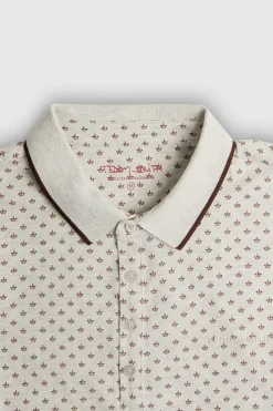 Teddy Smith Polo piqué imprimé manches courtes PASY 2 MC BLANC IVOIRE CHINE BLANCIVOIRECHINE Discount