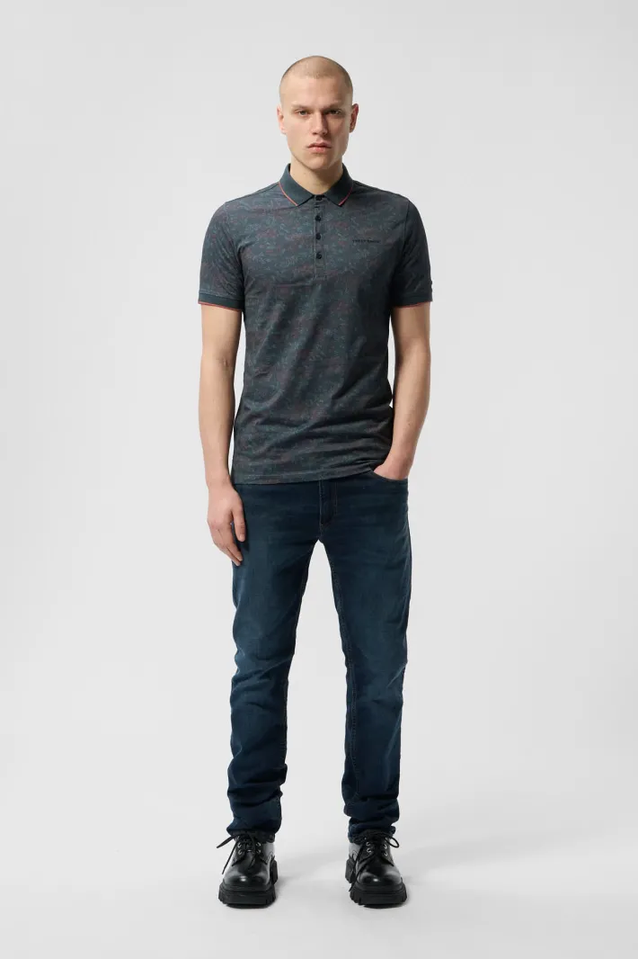 Teddy Smith Polo piqué imprimé manches courtes PASY 2 MC TOTAL NAVY 2 TOTALNAVY Hot