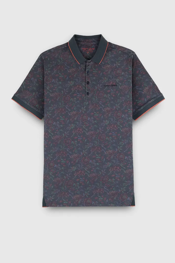Teddy Smith Polo piqué imprimé manches courtes PASY 2 MC TOTAL NAVY 2 TOTALNAVY Hot