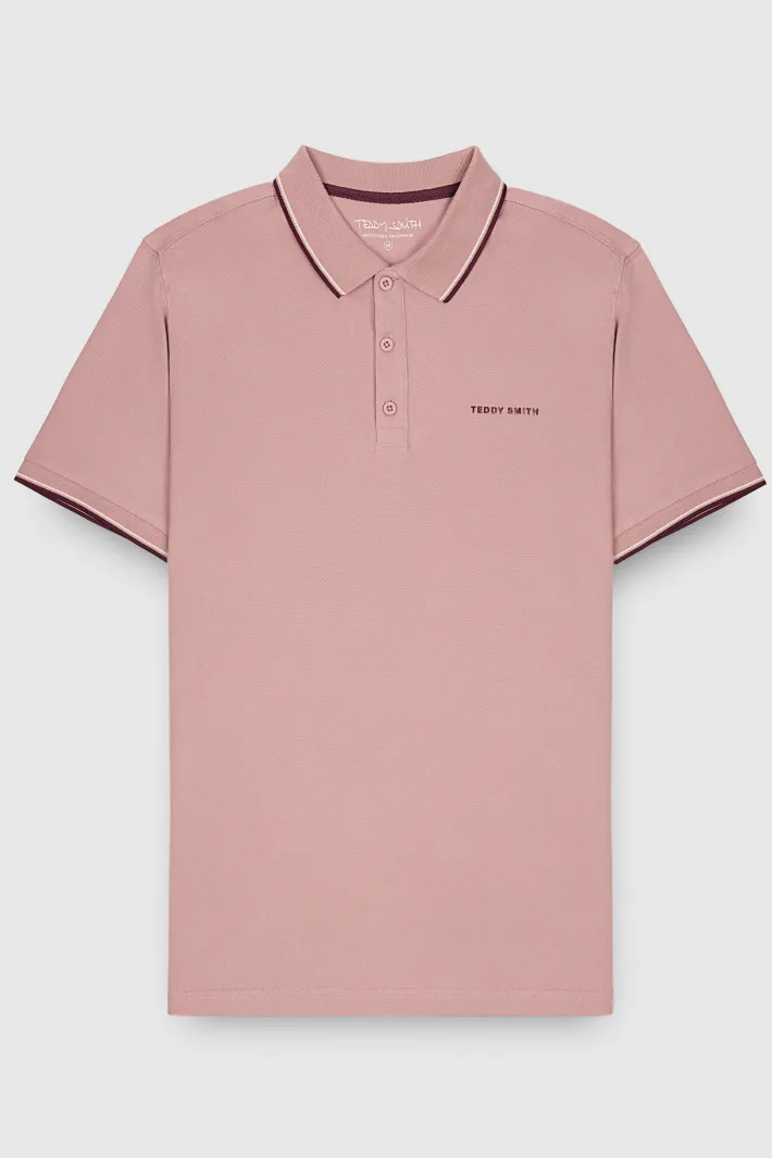 Teddy Smith Polo piqué manches courtes PASIAN 2 MC WOOD ROSE WOODROSE Cheap