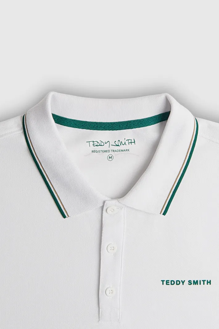 Teddy Smith Polo piqué manches courtes PASIAN 2 BLANC New