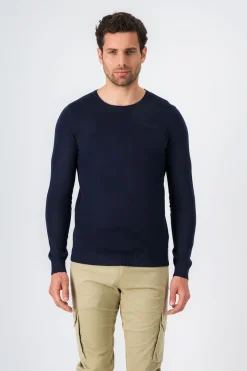 Teddy Smith Pull à col rond PULSER RC TOTAL NAVY CHINE TOTALNAVYCHINE Flash Sale