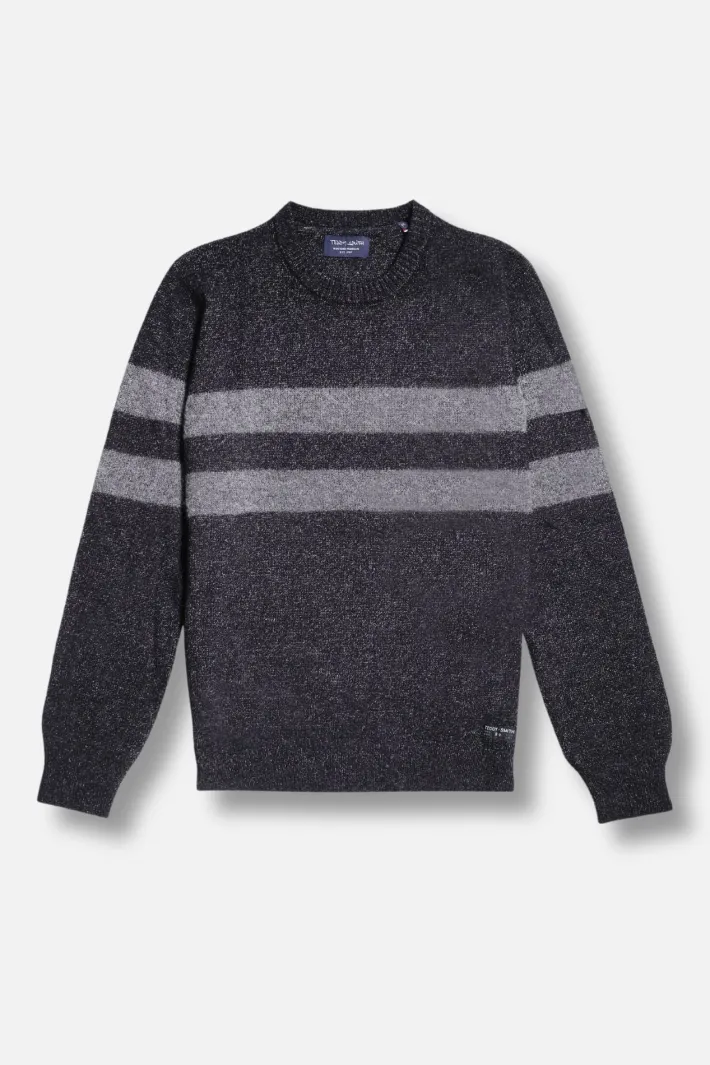 Teddy Smith Pull à col rond ROVER MELANGE BLACK Best