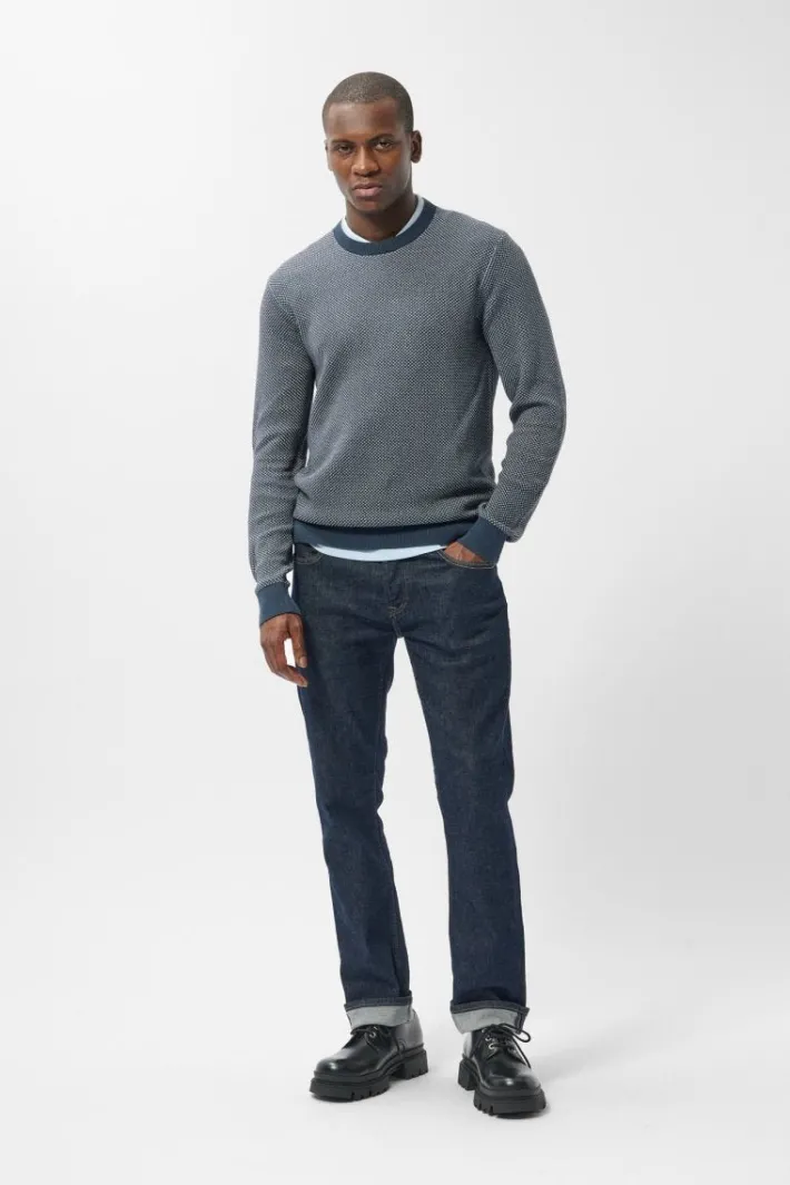 Teddy Smith Pull col rond P-MILAN 2 TOTAL NAVY/JACQUARD TOTALNAVY/JACQUARD New