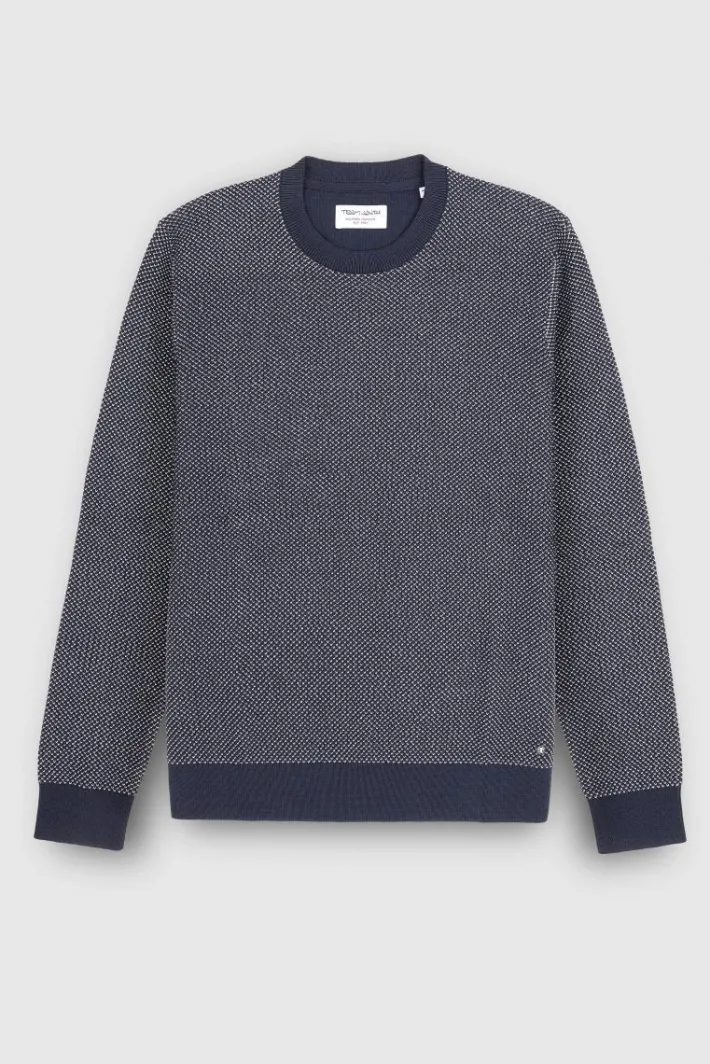 Teddy Smith Pull col rond P-MILAN 2 TOTAL NAVY/JACQUARD TOTALNAVY/JACQUARD New