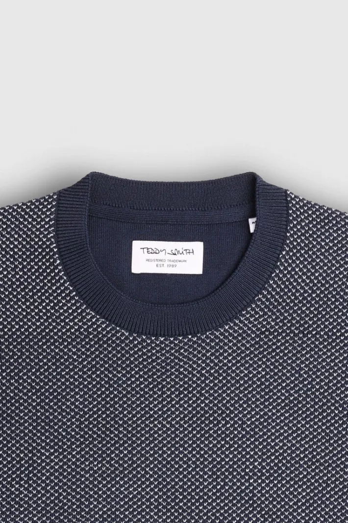 Teddy Smith Pull col rond P-MILAN 2 TOTAL NAVY/JACQUARD TOTALNAVY/JACQUARD New
