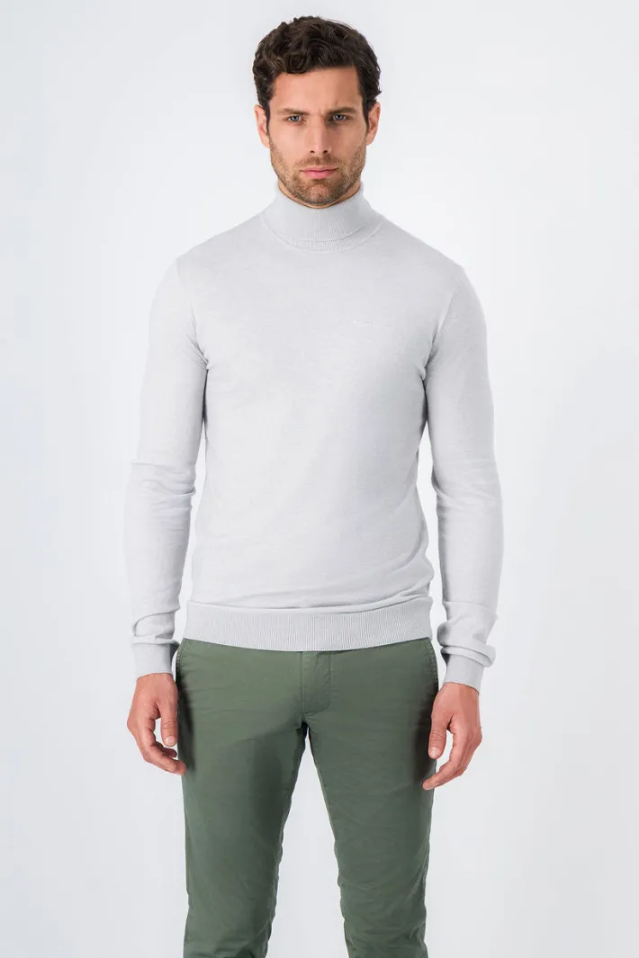 Teddy Smith Pull col roulé MARICK WHITE MELANGE WHITEMELANGE Fashion