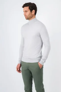 Teddy Smith Pull col roulé MARICK WHITE MELANGE WHITEMELANGE Fashion