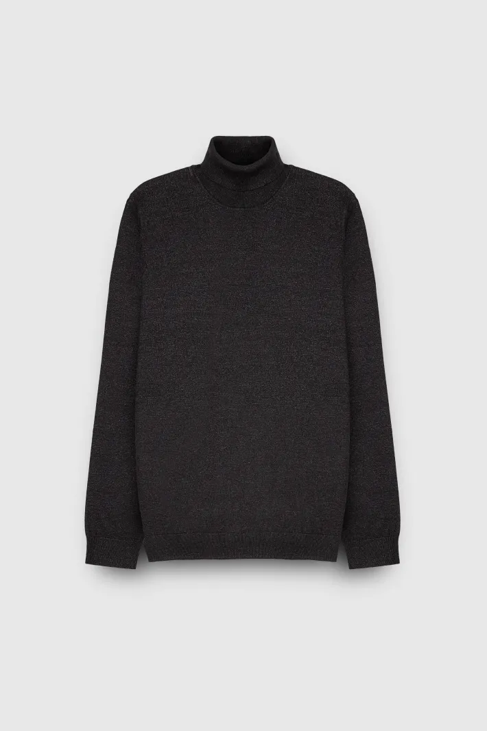Teddy Smith Pull col roulé P-MARICK MELANGE BLACK MELANGEBLACK New
