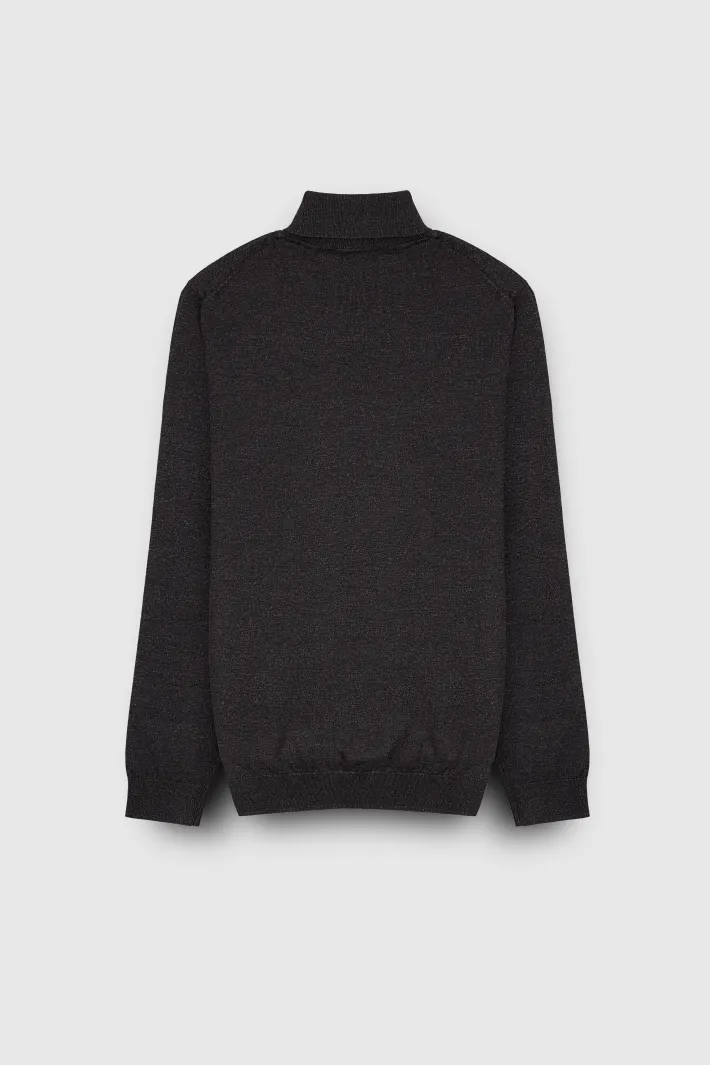 Teddy Smith Pull col roulé P-MARICK MELANGE BLACK MELANGEBLACK New