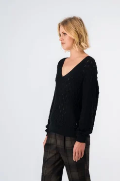 Teddy Smith Pull col V LISON NOIR Shop