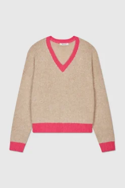 Teddy Smith Pull col V MADDY BEIGE CHINE Fashion