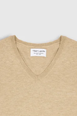 Teddy Smith Pull col V P-MARCO BEIGE DUNE CHINE BEIGEDUNECHINE Online