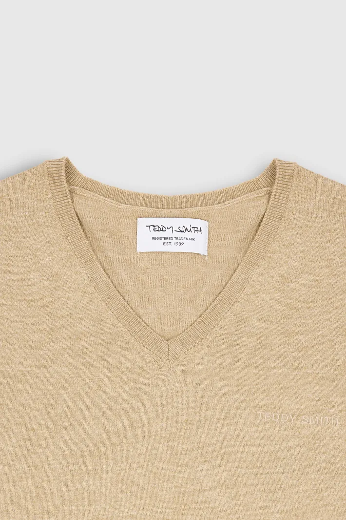 Teddy Smith Pull col V P-MARCO BEIGE DUNE CHINE BEIGEDUNECHINE Online