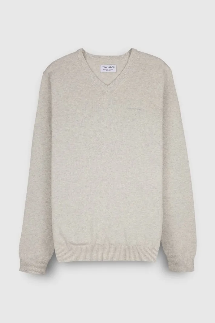 Teddy Smith Pull col V PULSER 3 BLANC IVOIRE CHINE BLANCIVOIRECHINE Hot