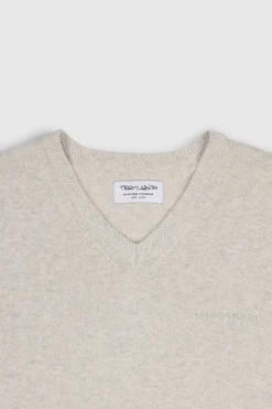 Teddy Smith Pull col V PULSER 3 BLANC IVOIRE CHINE BLANCIVOIRECHINE Hot