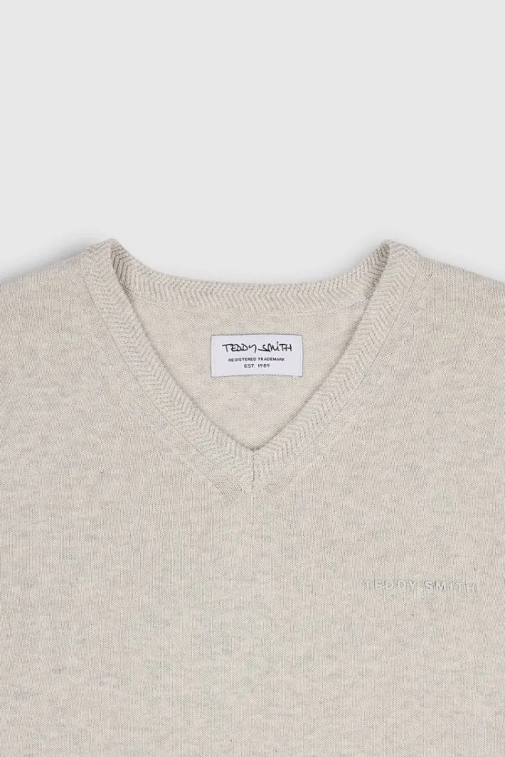 Teddy Smith Pull col V PULSER 3 BLANC IVOIRE CHINE BLANCIVOIRECHINE Hot