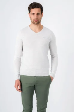 Teddy Smith Pull col V PULSER 2 BLANC IVOIRE CHINE BLANCIVOIRECHINE Sale