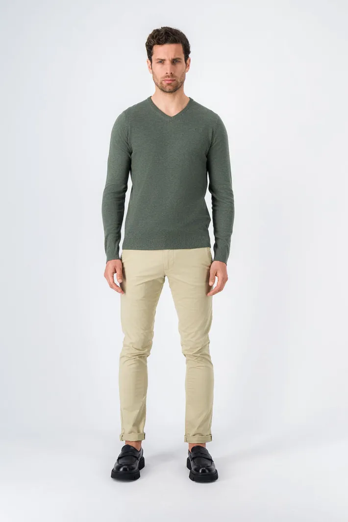 Teddy Smith Pull col V PULSER 2 MILITARY KAKI CHINE MILITARYKAKICHINE Cheap