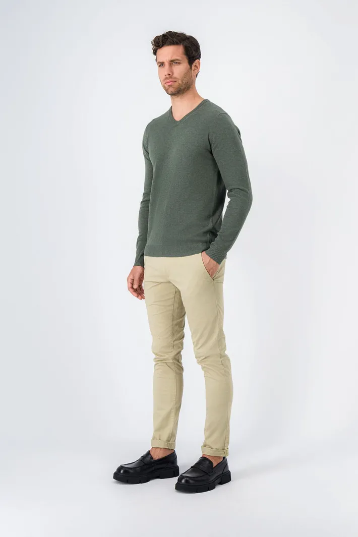 Teddy Smith Pull col V PULSER 2 MILITARY KAKI CHINE MILITARYKAKICHINE Cheap