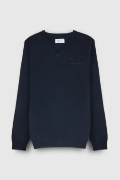 Teddy Smith Pull col V PULSER 3 TOTAL NAVY CHINE TOTALNAVYCHINE Fashion