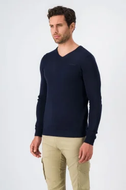 Teddy Smith Pull col V PULSER 2 TOTAL NAVY CHINE TOTALNAVYCHINE Best Sale