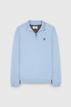 Teddy Smith Pull col zippé MARTY 2 BLEU ECUME BLEUECUME Clearance