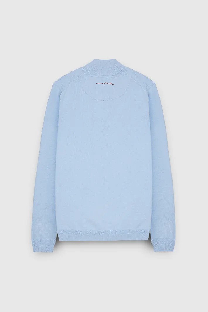 Teddy Smith Pull col zippé MARTY 2 BLEU ECUME BLEUECUME Clearance