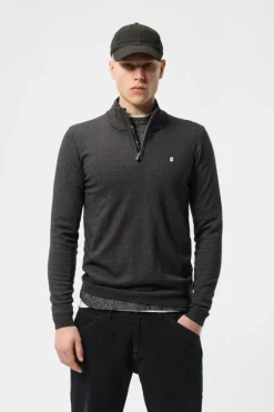 Teddy Smith Pull col zippé P-MARTY 2 MELANGE BLACK MELANGEBLACK Shop