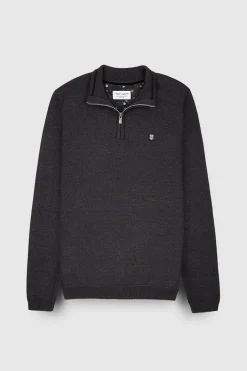 Teddy Smith Pull col zippé P-MARTY 2 MELANGE BLACK MELANGEBLACK Shop