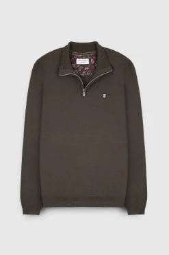 Teddy Smith Pull col zippé P-MARTY 2 RAVEN KAKI RAVENKAKI Cheap