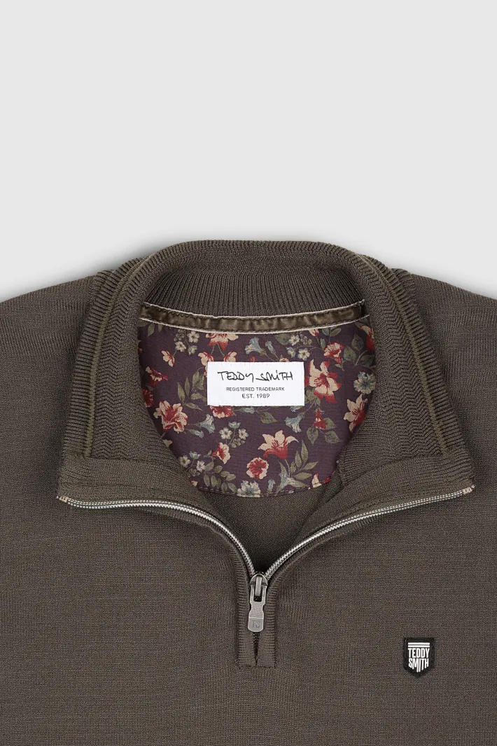 Teddy Smith Pull col zippé P-MARTY 2 RAVEN KAKI RAVENKAKI Cheap
