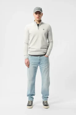 Teddy Smith Pull col zippé P-MARTY 2 WHITE MELANGE WHITEMELANGE Outlet