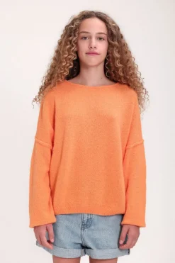 Teddy Smith Pull doux et souple col bateau PEPITA JR SWEET ABRICOT Hot