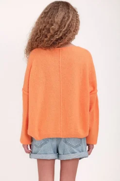 Teddy Smith Pull doux et souple col bateau PEPITA JR SWEET ABRICOT Hot