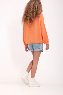 Teddy Smith Pull doux et souple col bateau PEPITA JR SWEET ABRICOT Hot