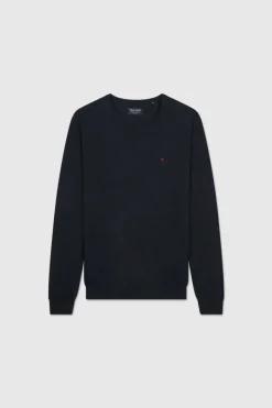 Teddy Smith Pull en maille col rond homme POKI RECYCLED DARK NAVY CHINE Sale