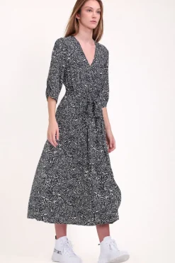 Teddy Smith Robe cache-cœur R-MEGUY DARK NAVY PRINT Best Sale